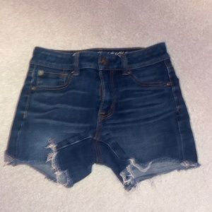 Dark washed jean shorts
